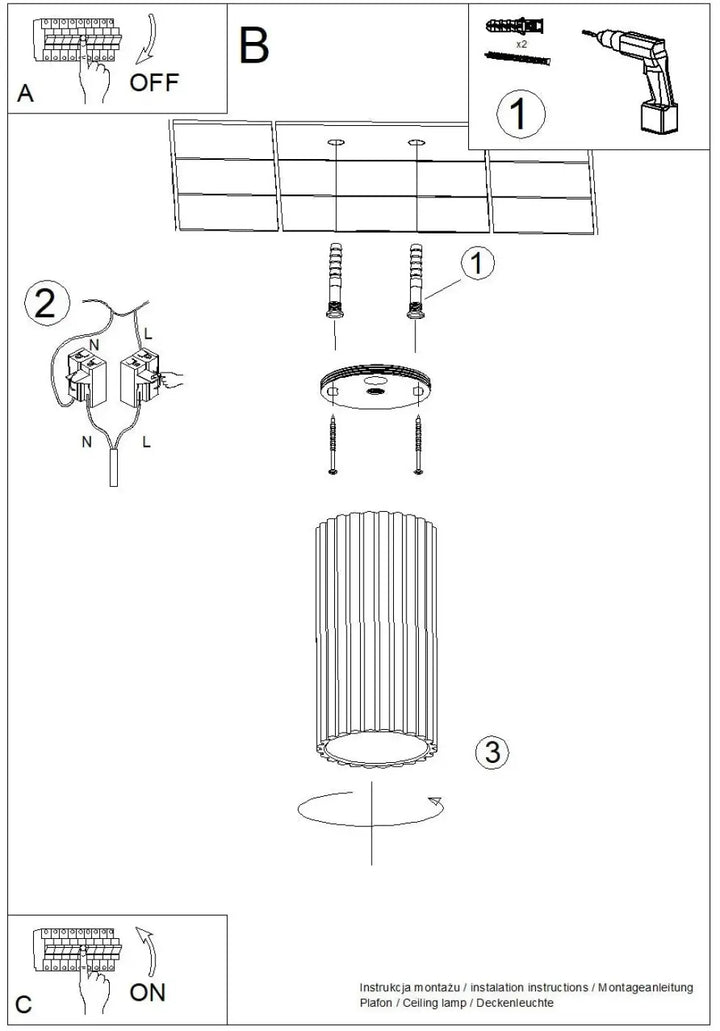 Luminaire plafonnier ivar blanc led 3000k avec abat-jour modernes rainurés offrant un design expressif et confort d’utilisation