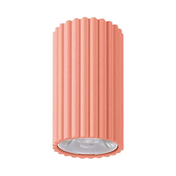 Luminaire plafonnier ivar peach led 3000k coral cylindrique avec abat-jour modernes rainurés et design expressif pour confort d’utilisation