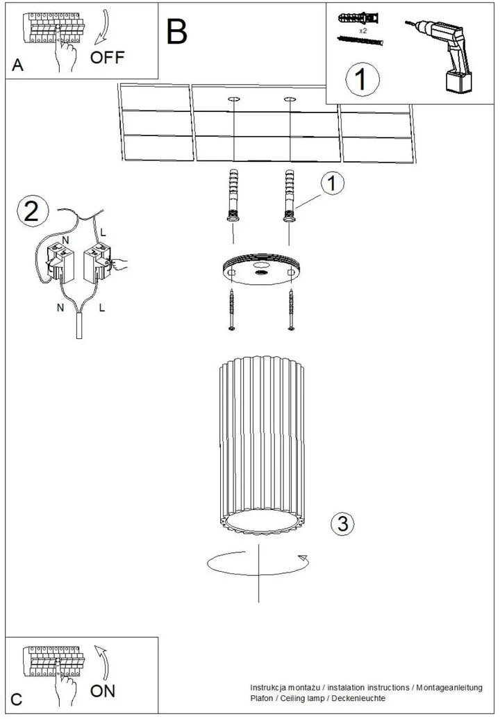 Luminaire plafonnier ivar rouge ochra avec abat-jour modernes rainurés cylindrique à base évasée pour confort d’utilisation