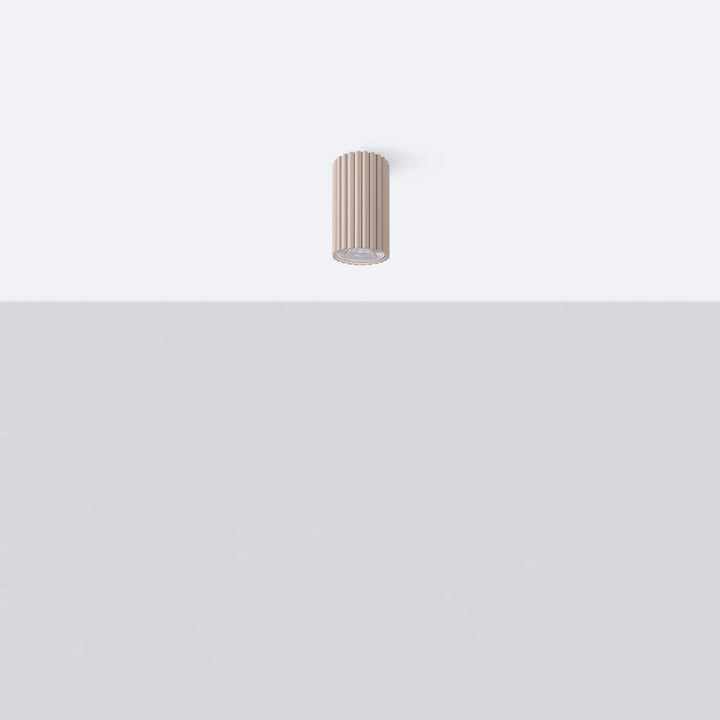 Luminaire plafonnier ivar taupe led 3000k avec abat-jour modernes rainurés et design expressif pour confort d’utilisation