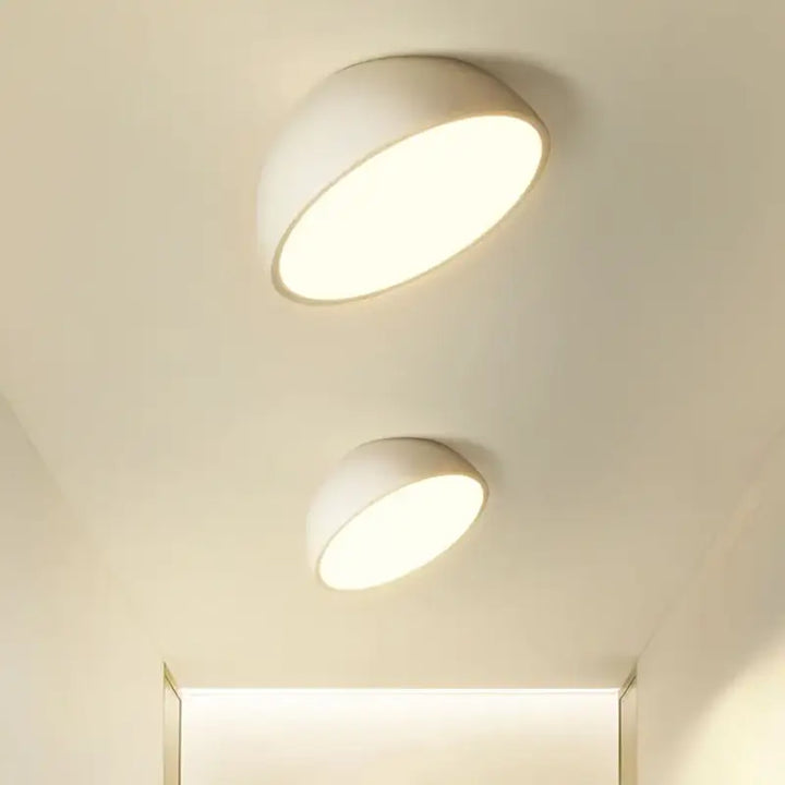 Plafonnier demi sphère blanc led design moderne blanc noir