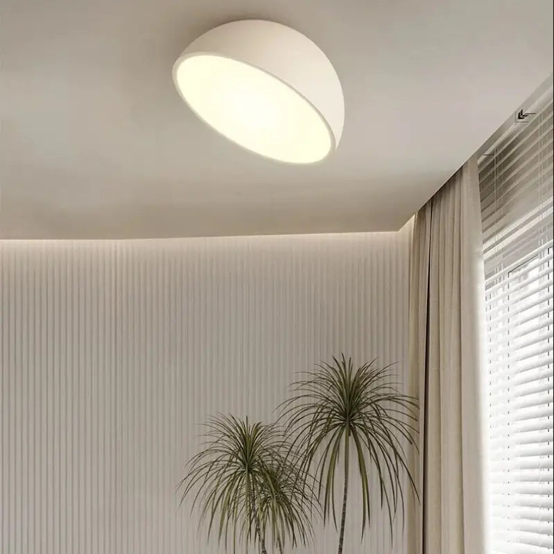 Plafonnier demi sphère bois led design moderne naturel