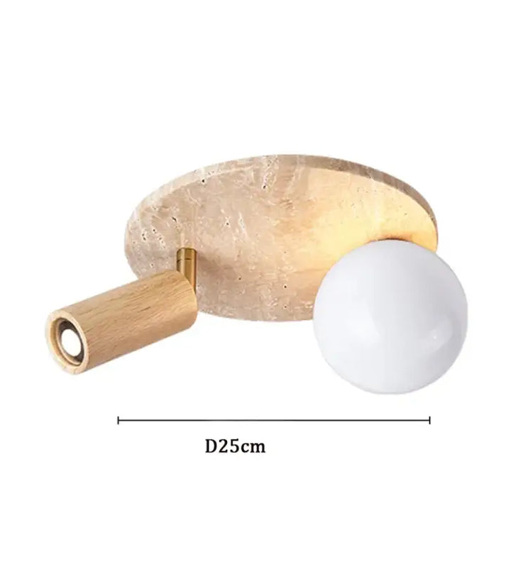 Plafonnier design élégant en pierre et bois moderne style