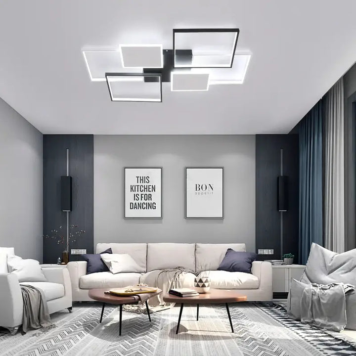 LED Ceiling Light, 72W Modern Square Dimmable Ceiling Lamp with Remote Control for Living Room Dining Room Bedroom