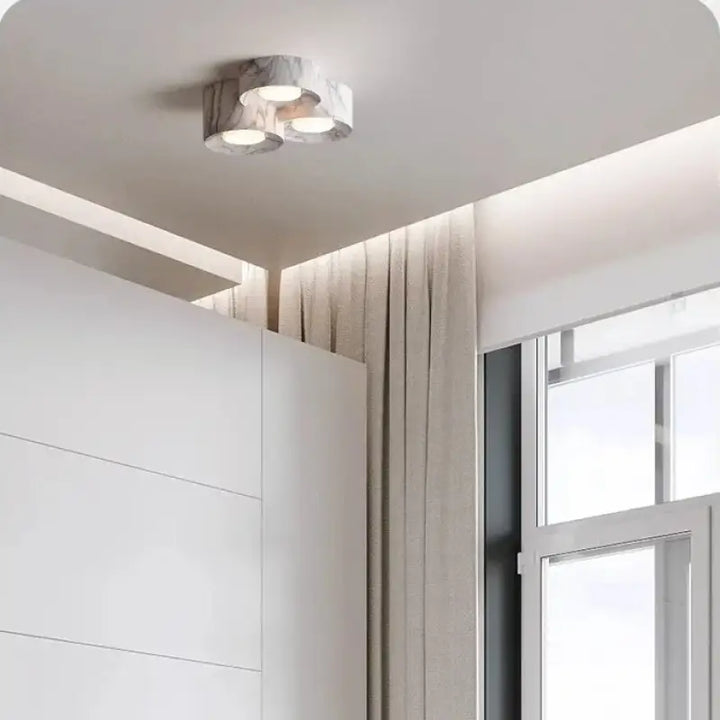 Plafonnier design led compact couleurs marron gris