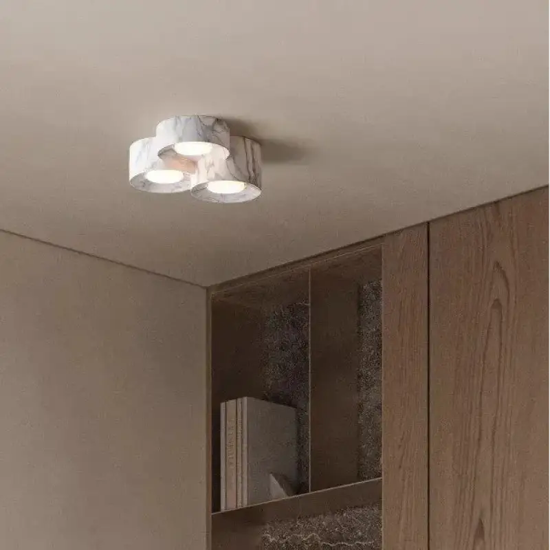 Plafonnier design led compact couleurs marron gris