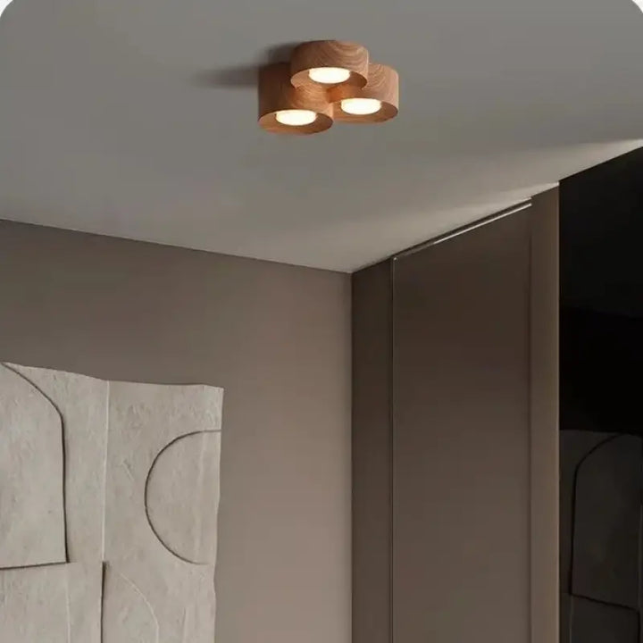 Plafonnier design led compact couleurs marron gris