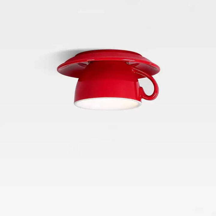 Plafonnier design moderne céramique rouge led ambiance chic
