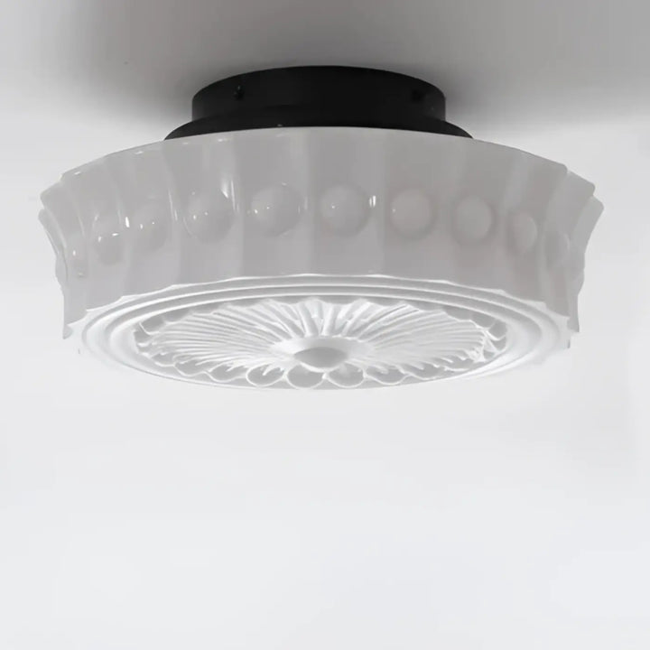 Plafonnier design rétro en verre sculpté ambiance raffinée