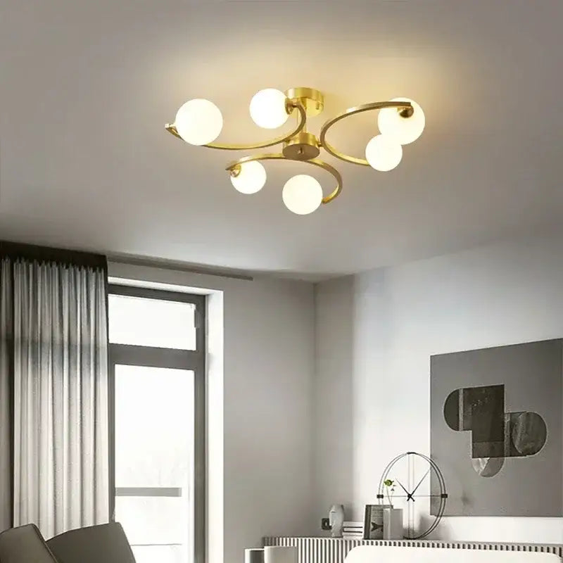 Designer Glass Ceiling Lamp Suspension Pendant Light for Living Dining Room Bedroom