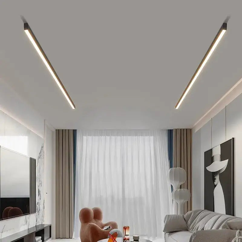 Plafonnier encastré LED linéaire style moderne minimaliste

