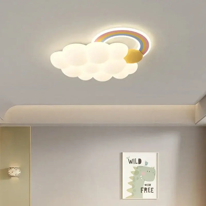 Plafonnier Enfant Nuage Et Peluche Avec Lumière Led Blanc