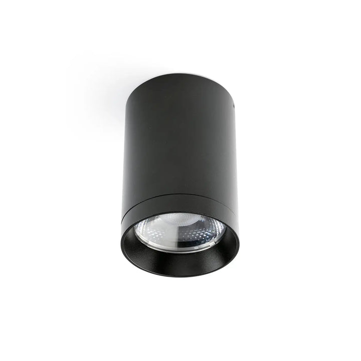 Plafonnier extérieur Puk noir Ø 7,6 cm, angle 15°, de Faro Barcelona