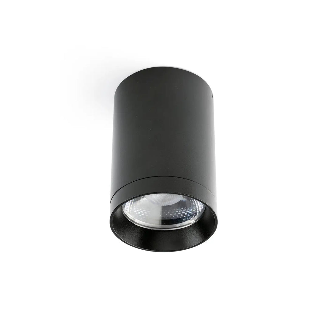 Plafonnier extérieur Puk noir Ø 7,6 cm, angle 50°, de Faro Barcelona