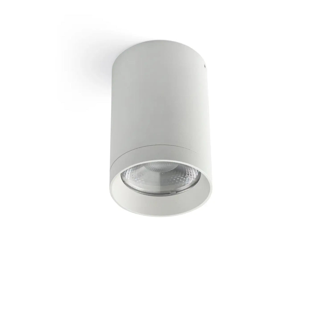 Plafonnier extérieur Puk blanc Ø 7,6 cm, angle 15°, de Faro Barcelona