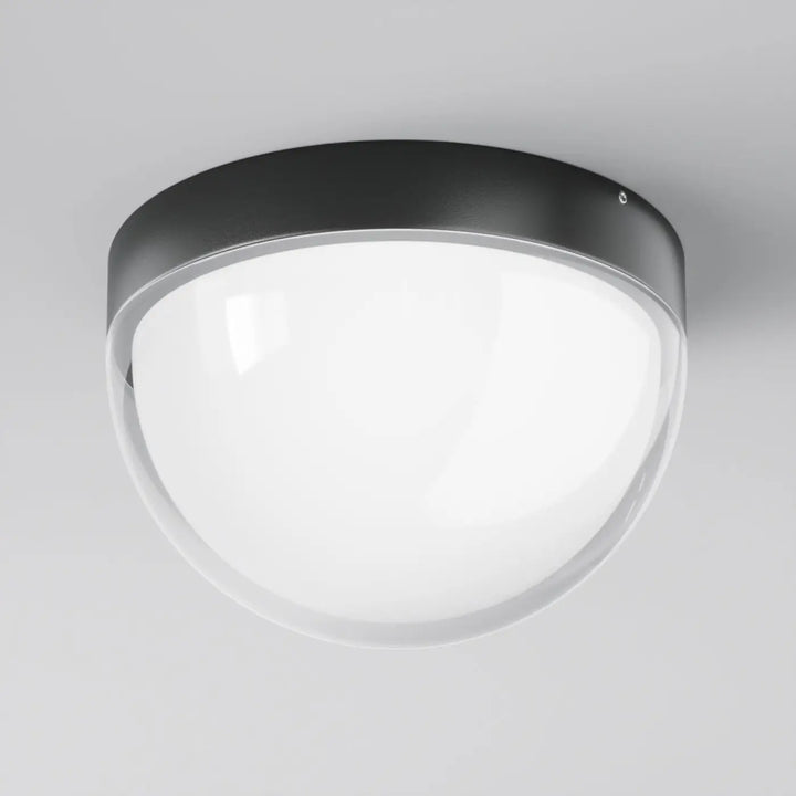 Plafonnier extérieur luminaire extérieur mon en acier noir avec indice ip65 et design moderne en forme de dôme noir et blanc