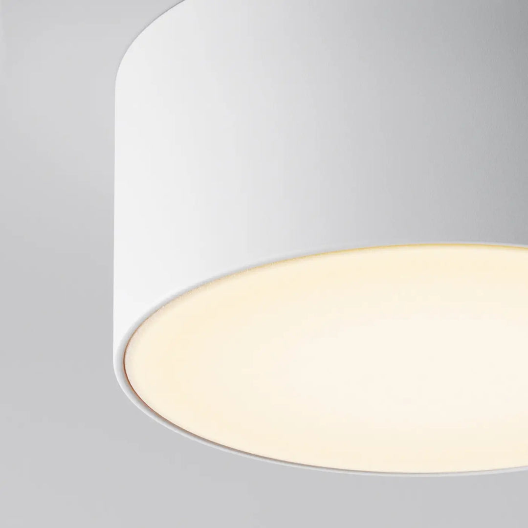Plafonnier zon extérieur led cylindrique blanc avec lumière douce et chaude pour usage extérieur