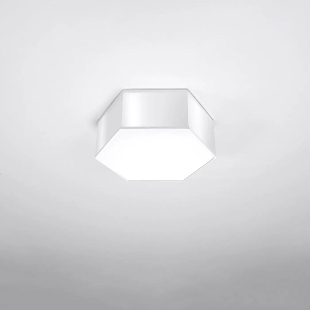 Plafonnier hexagonal blanc éteint