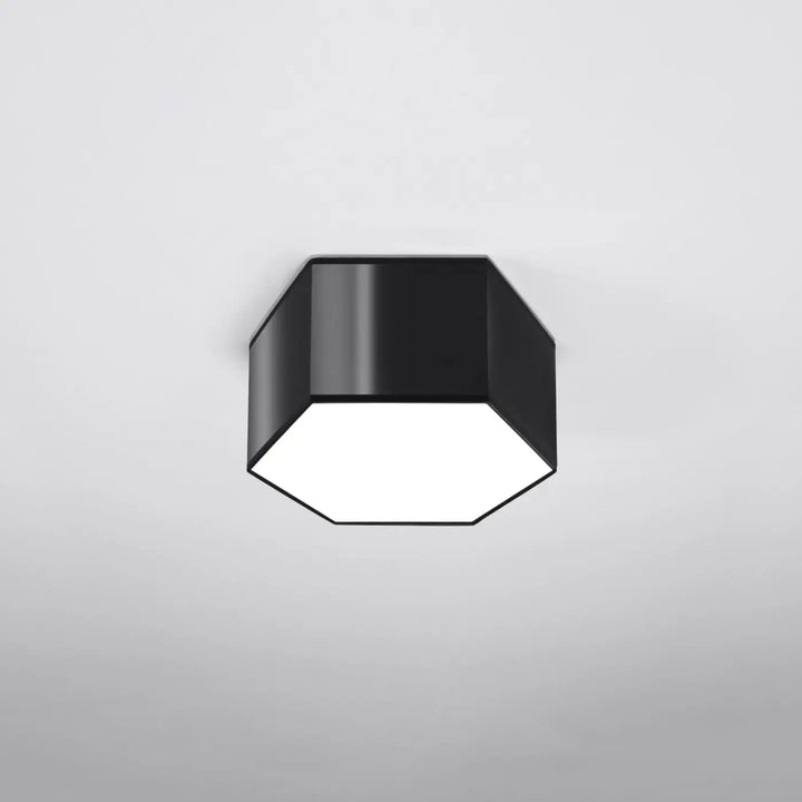 Plafonnier hexagonal Sunde noir, éteint