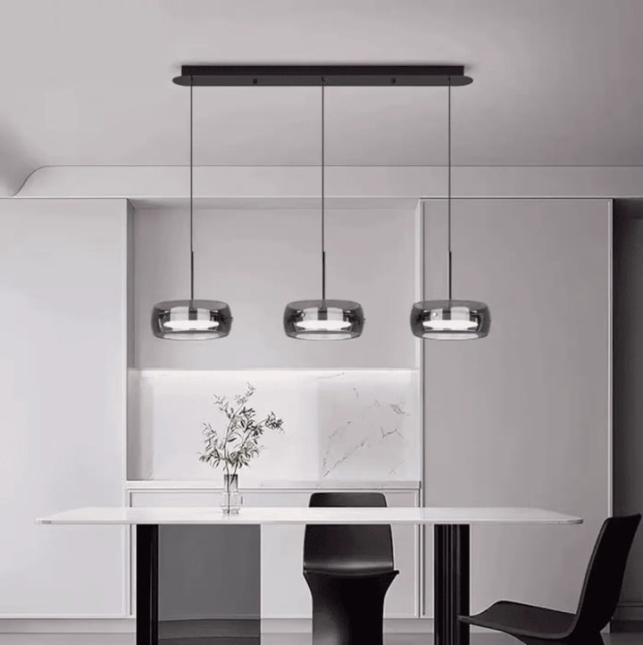 Plafonnier industriel pour cuisine avec triple anneaux