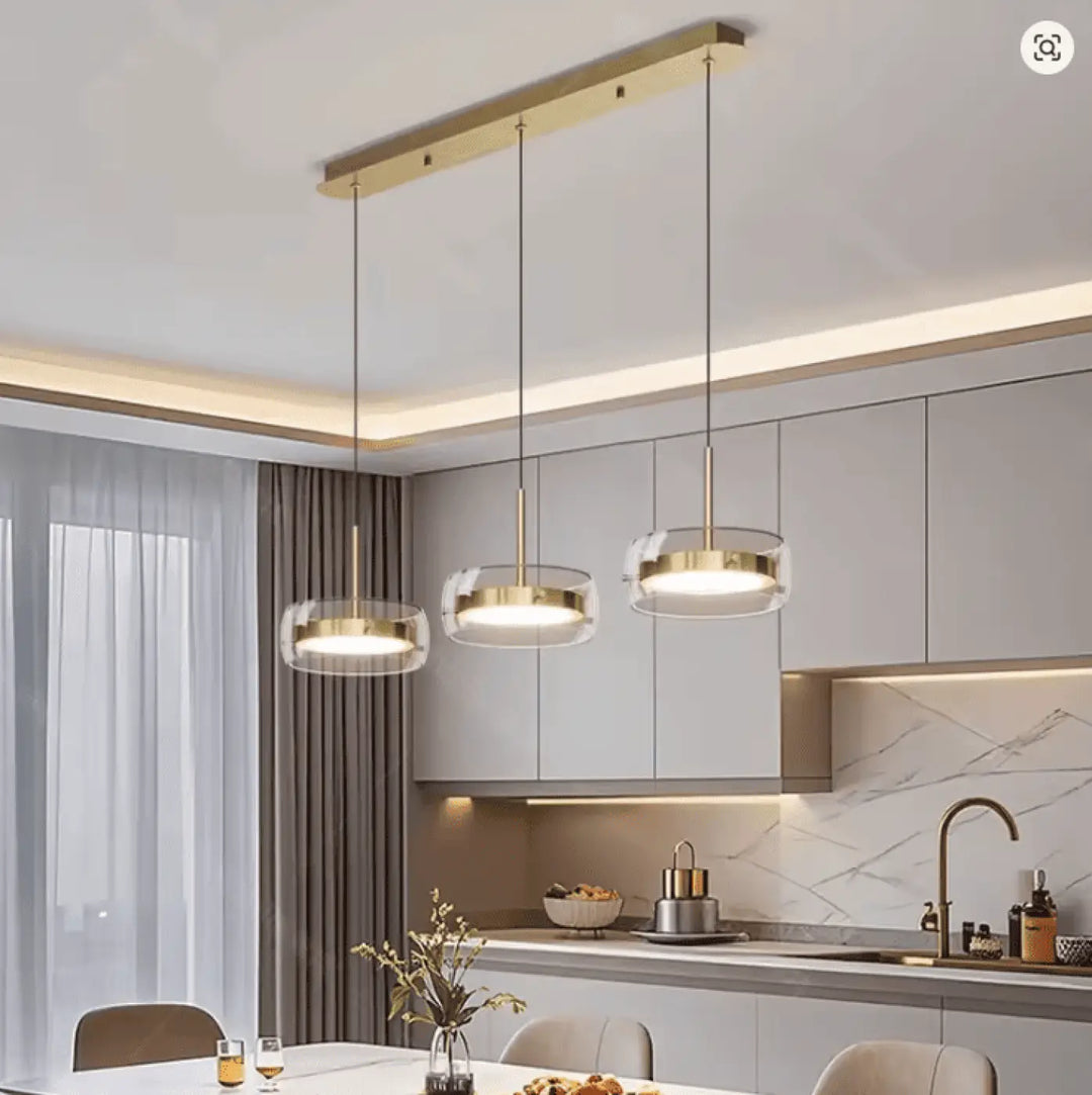 Plafonnier industriel pour cuisine avec triple anneaux