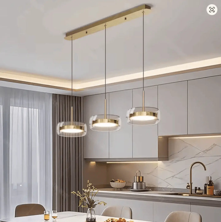 Plafonnier industriel pour cuisine avec triple anneaux