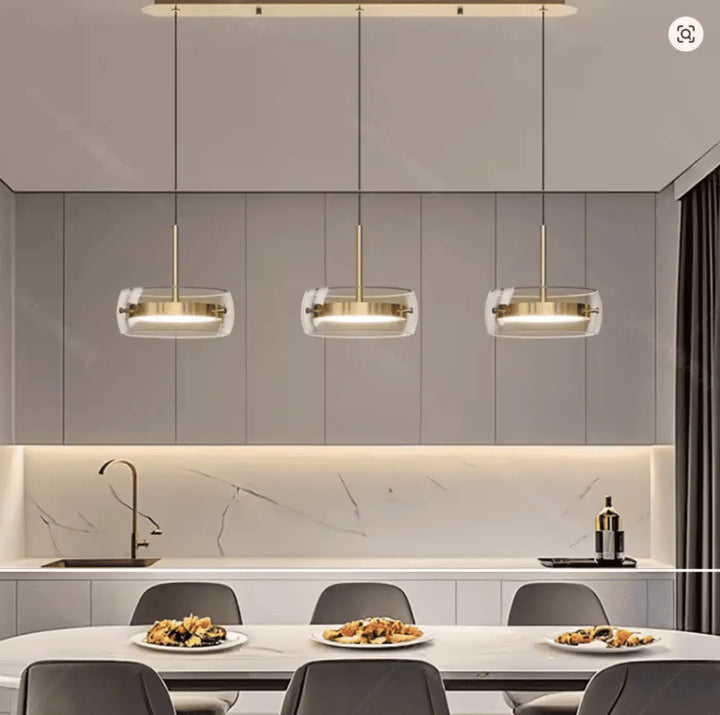 Plafonnier industriel pour cuisine avec triple anneaux