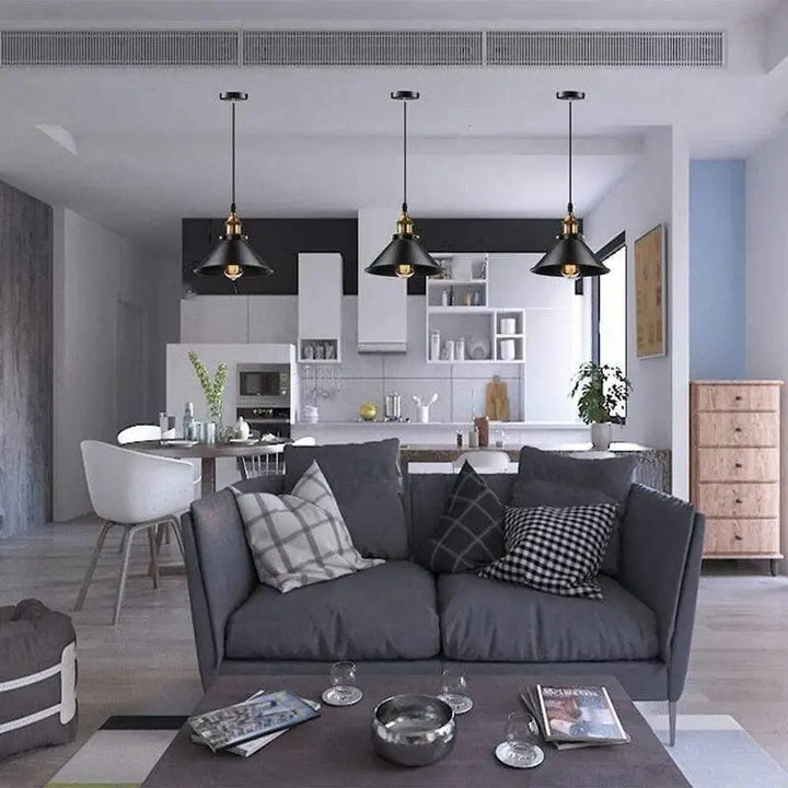 Plafonnier Industriel Vintage Avec Abat-Jour Conique