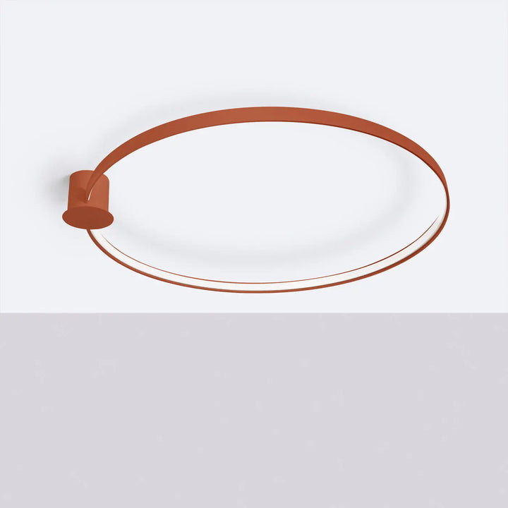 Plafonnier anneau RIO ocre rouge éteinte, au plafond