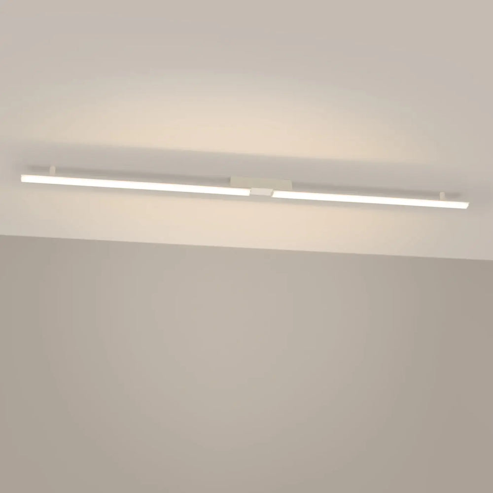 Luminaire plafonnier lagom 3000k beige avec plafonniers linéaires montés horizontalement lumière chaude trois longueurs