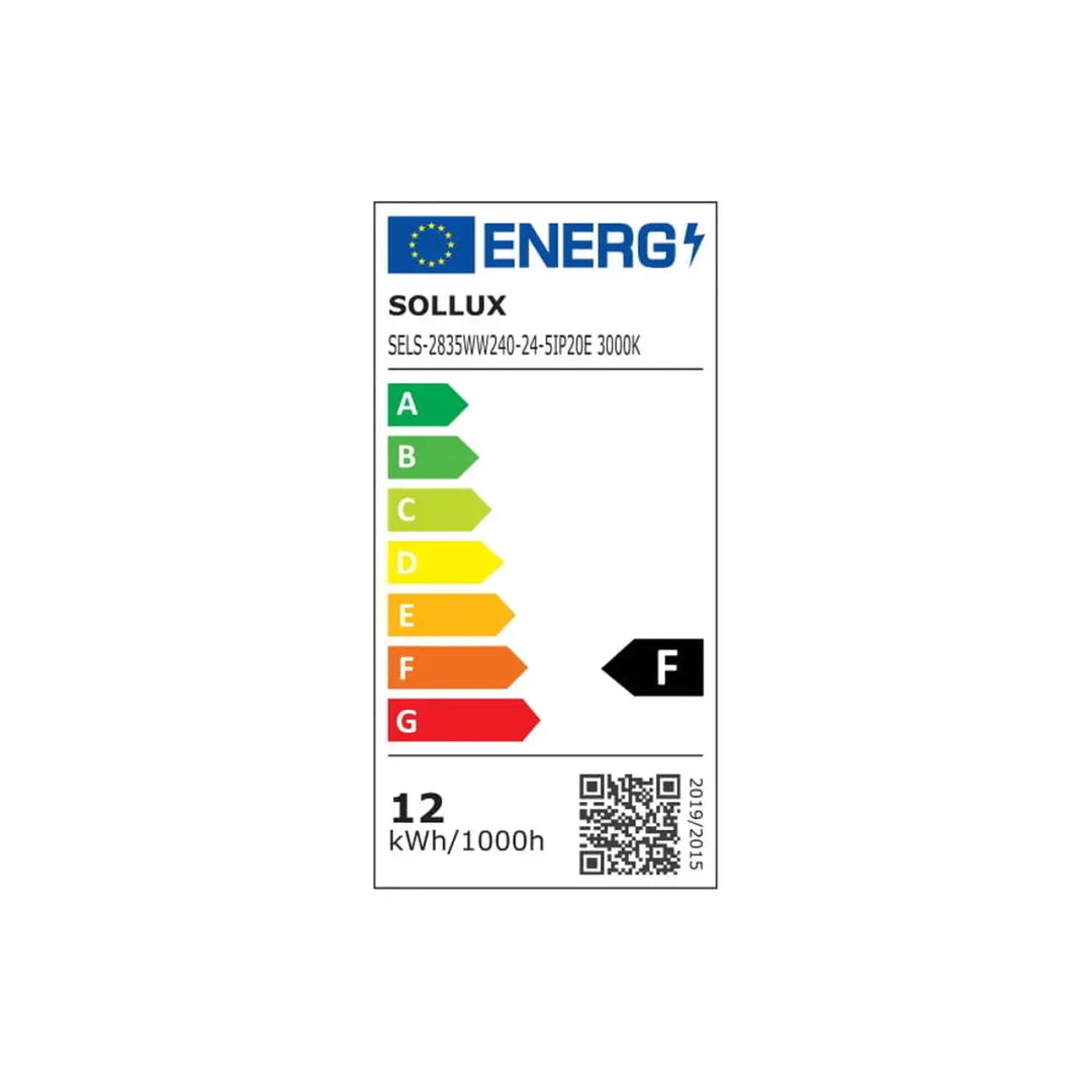 Étiquette énergie sollux sels-2835ww240-24-sip20e luminaire plafonnier rio 110 3000k blanc modules led efficacité lumineuse élevée