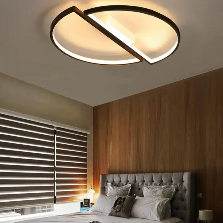 Plafonnier led cercle design moderne noir et blanc élégant