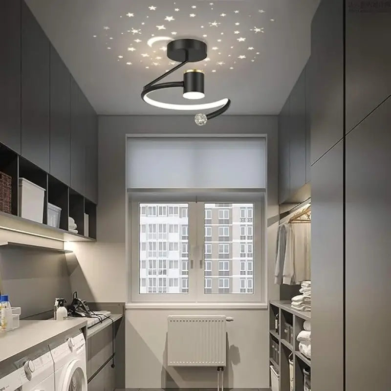 Plafonnier led décoratif lune et étoiles design moderne
