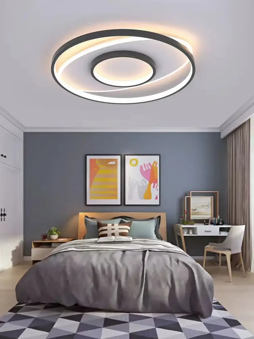 Plafonnier led design contemporain rond minimaliste