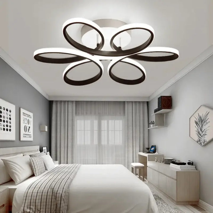 Plafonnier LED Design Moderne À Forme Florale Ovale 