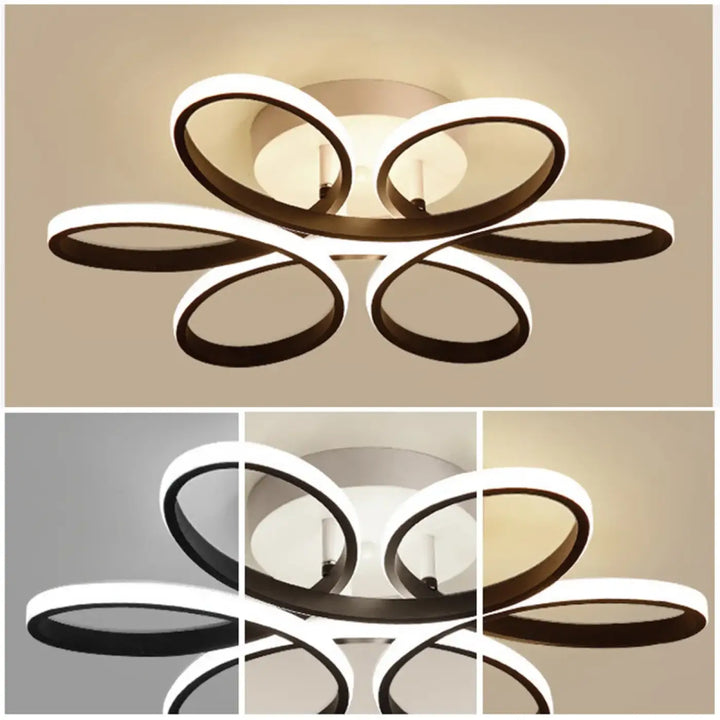 Plafonnier LED Design Moderne À Forme Florale Ovale 