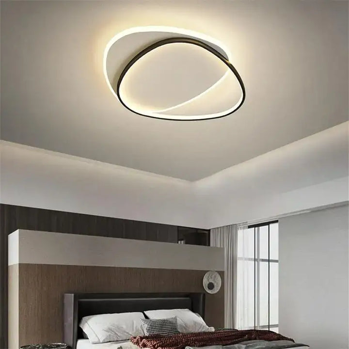 Plafonnier LED design ovale entrelacé

