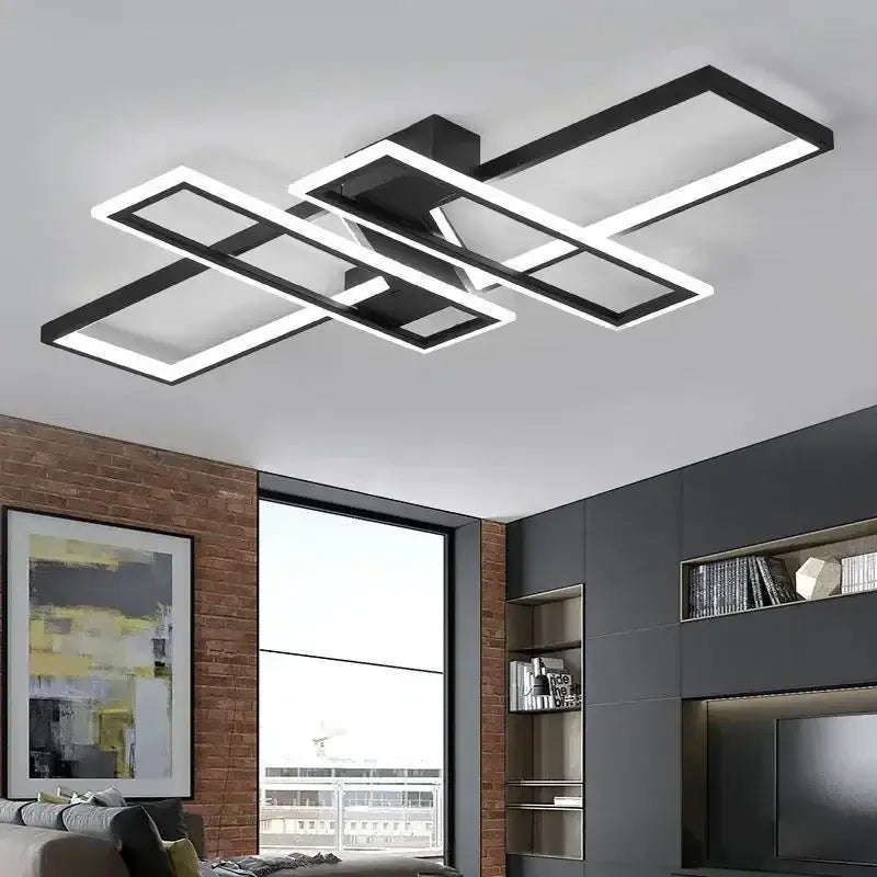 Plafonnier LED géométrique rectangulaire au style moderne minimaliste

