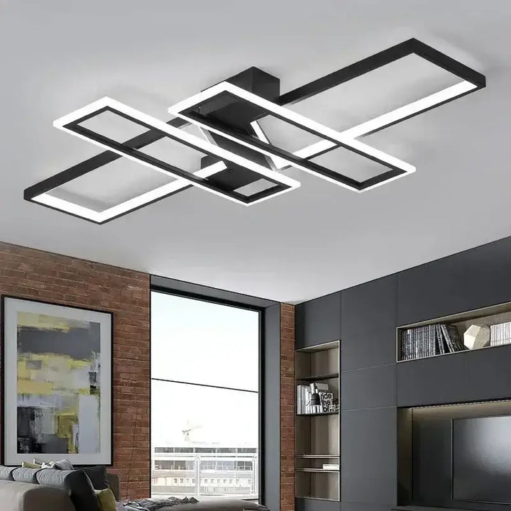 Plafonnier LED géométrique rectangulaire au style moderne minimaliste

