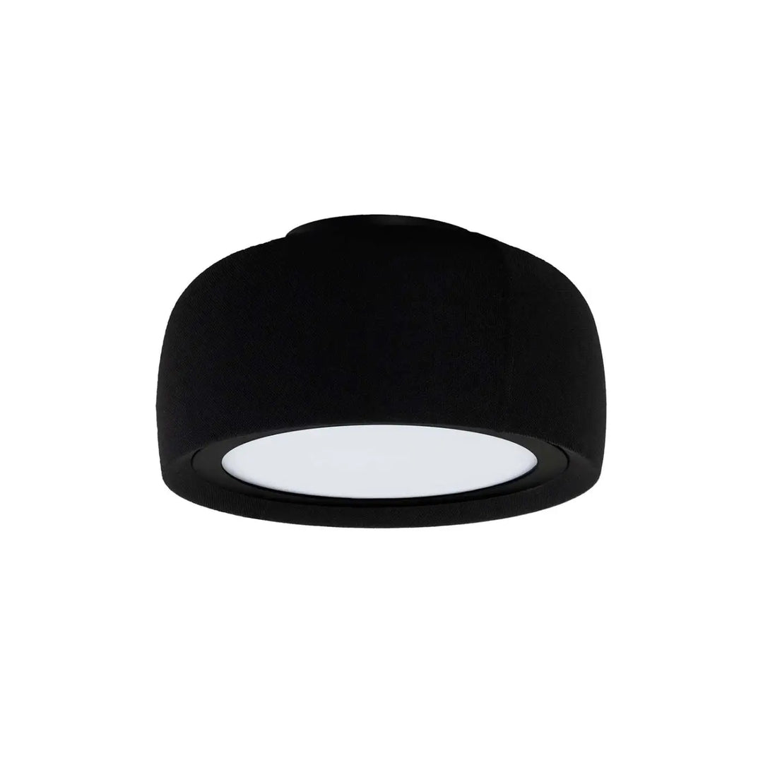 Plafonnier Gong LED à abat-jour en tissu noir #couleur_noir