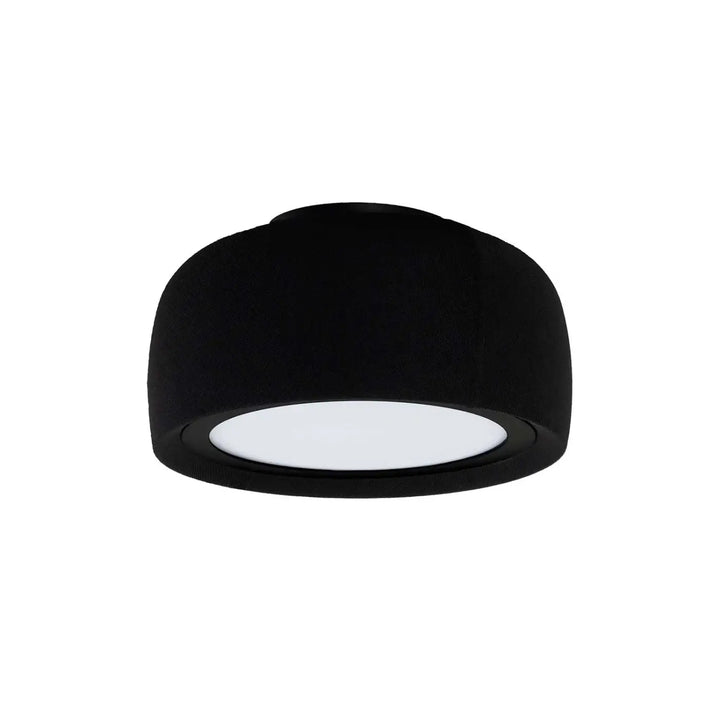 Plafonnier Gong LED à abat-jour en tissu noir #couleur_noir