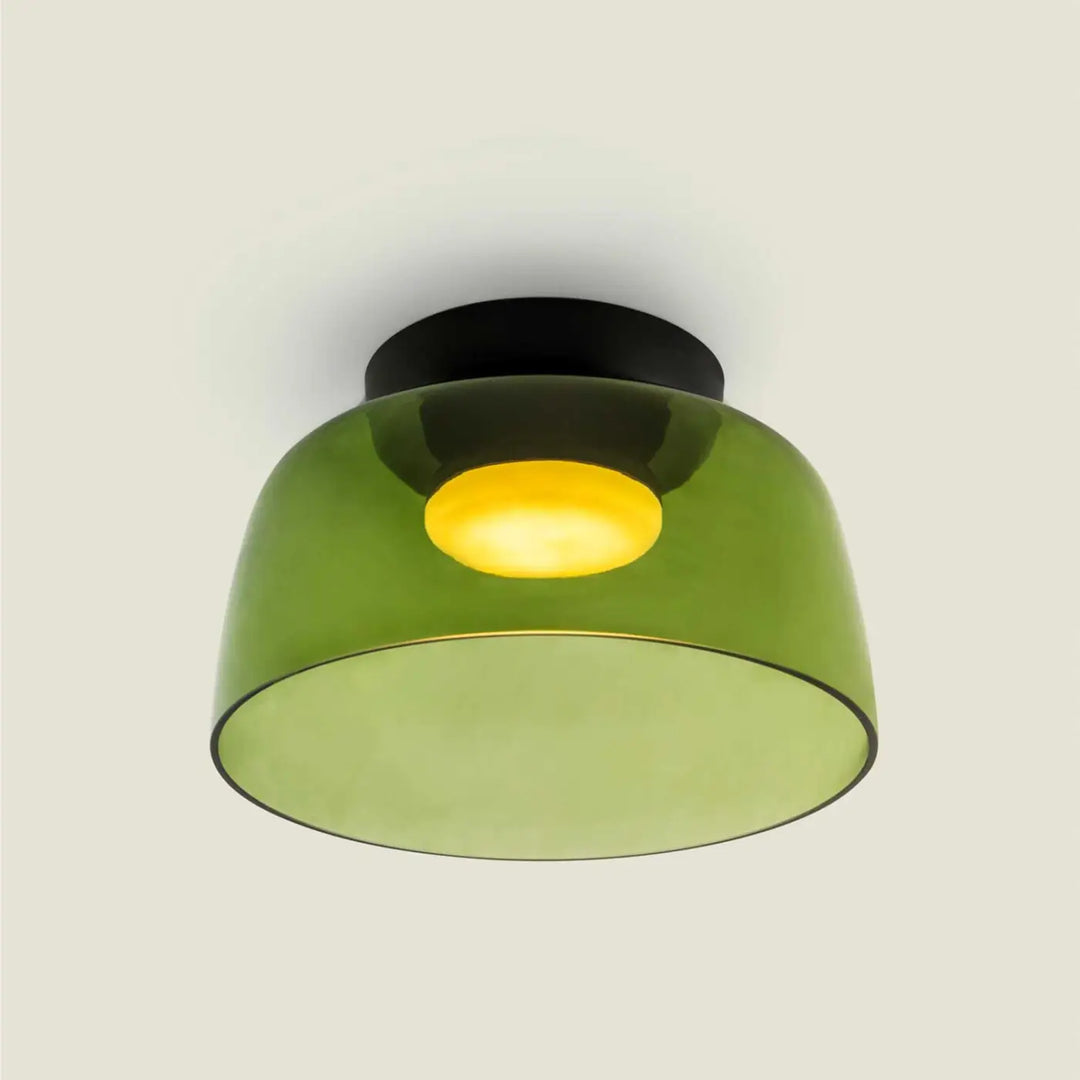 Plafonnier Levels LED en verre vert #couleur_vert