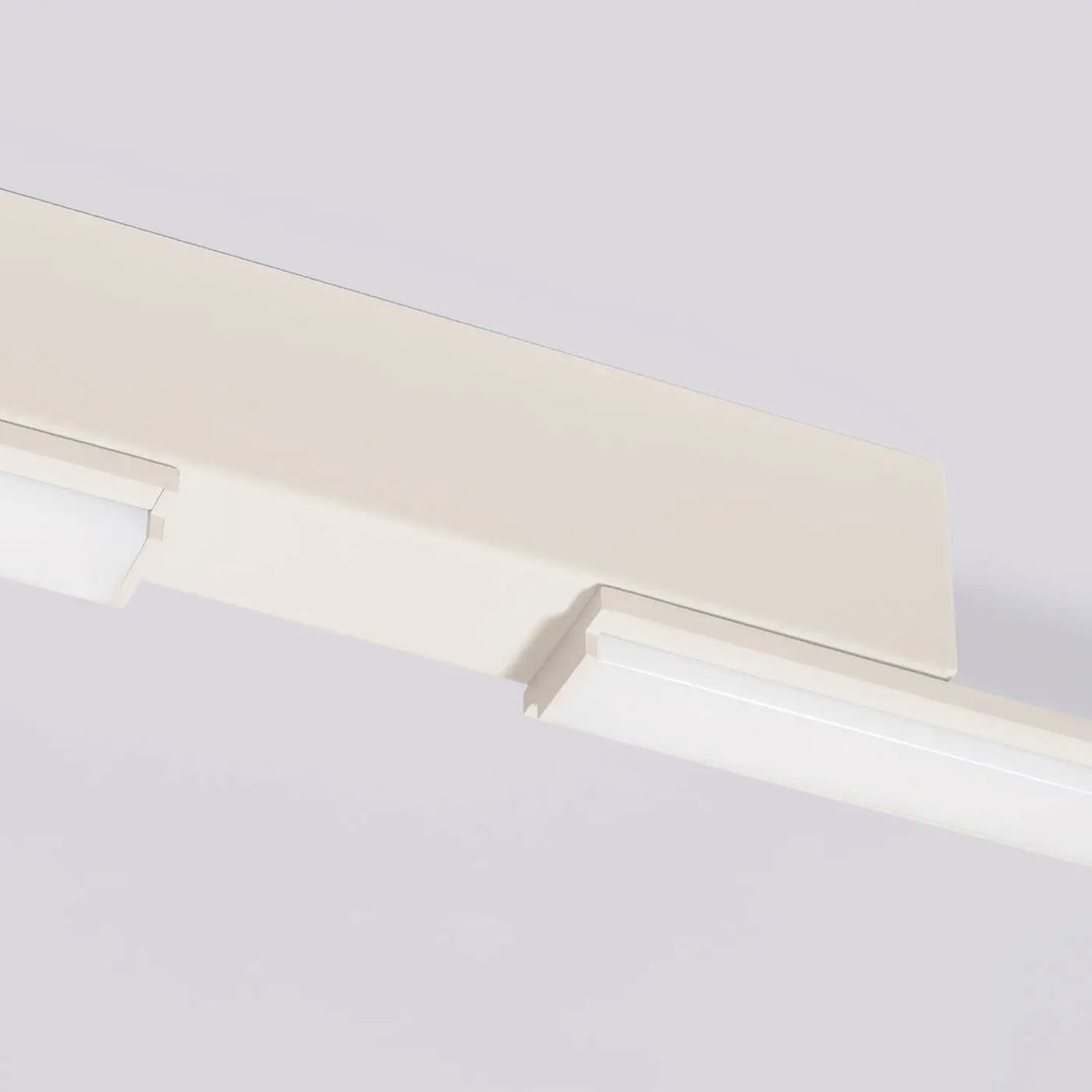 Plafonnier linéaire beige luminaire plafonnier lagom 4000k avec lumière chaude au design moderne et épuré
