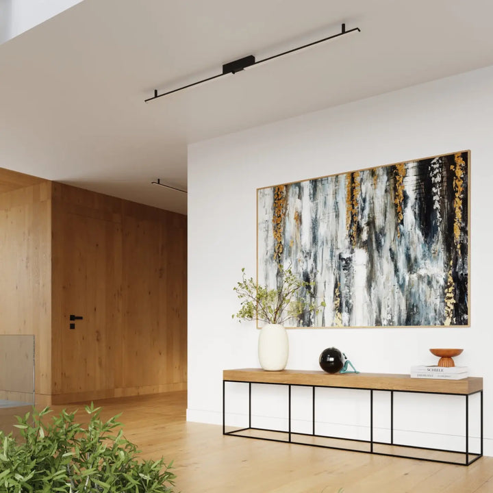 Luminaire plafonnier lagom 4000k doré avec design minimaliste et excellente finition cadre en bois fin collection lagom allie