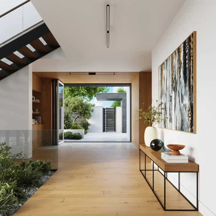 Luminaire plafonnier lagom 4000k doré avec design minimaliste en matériel métallique et bois d excellente finition collection lagom allie