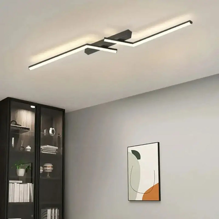 Plafonnier LED Linéaire Moderne Pour Salon Épuré

