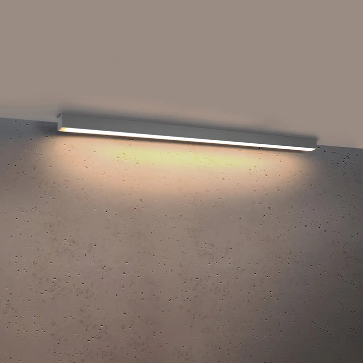 Plafonnier linéaire PINNE gris allumée, au plafond