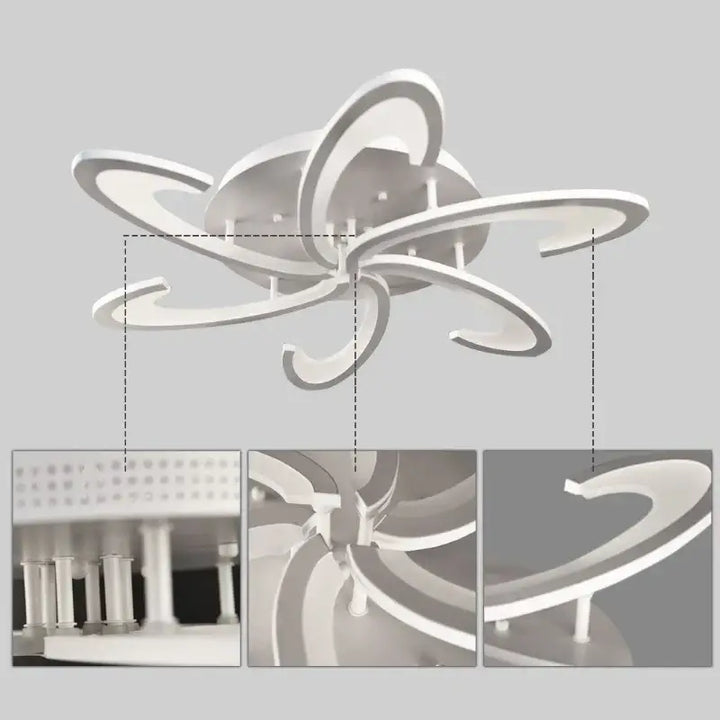 Plafonnier led moderne design artistique lumineux blanc