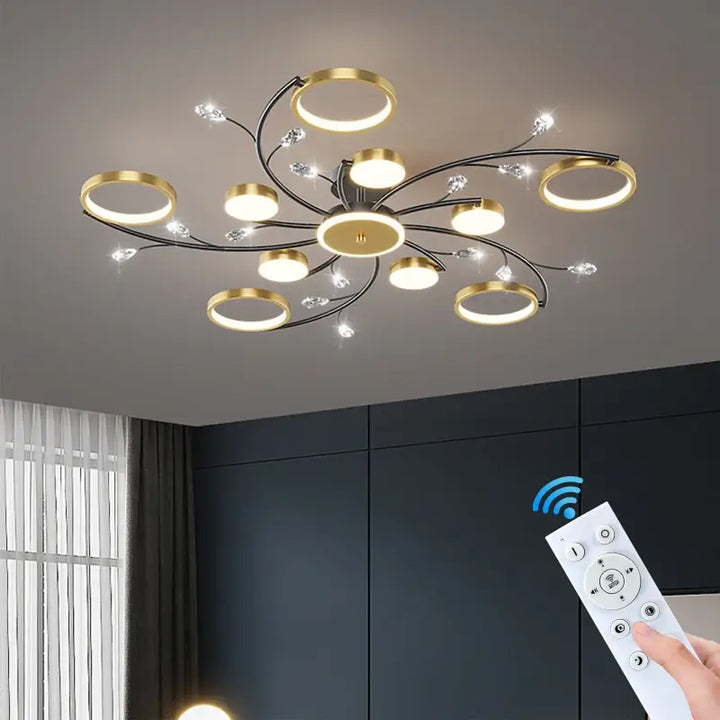Plafonnier LED moderne design floral pour salon

