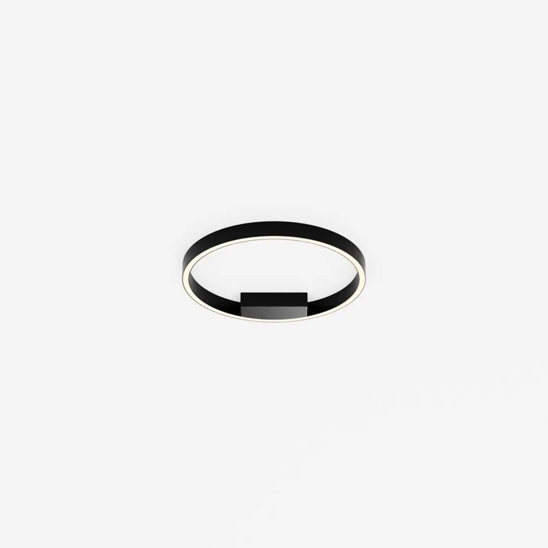 Plafonnier rim led noir moderne avec anneau fin lumineux et design minimaliste circulaire élégant